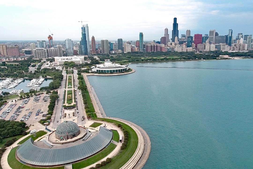 Views of Chicago from the Adler Planetarium