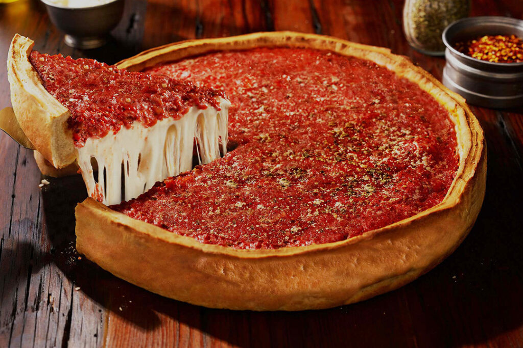 Pizza al plato en Chicago 
